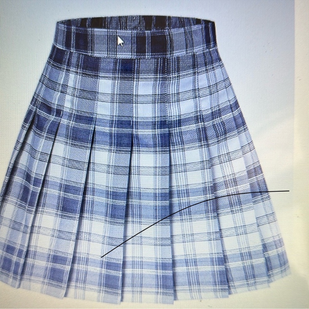 Bundle of 2 Fully lined pink and blue plaid pleated mini skorts - Picture 6 of 6
